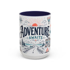 Adventure Awaits Coffee Mug | Class of 2026 Graduation Gift | Accent Color Ceramic 11oz 15oz