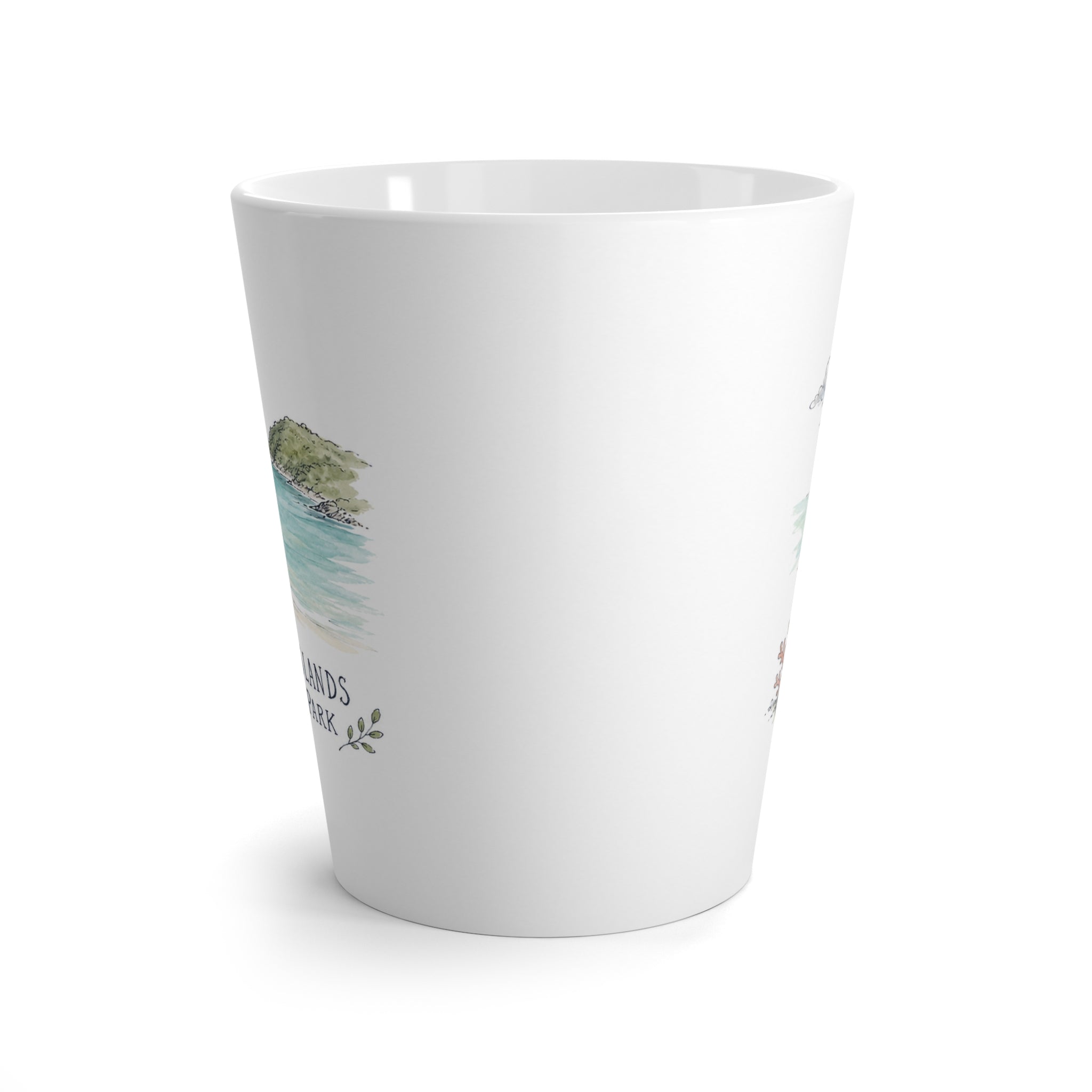 Virgin Islands National Park Latte Mug | Pastel Watercolor Nature Coffee Cup | 12 oz Travel Souvenir Gift