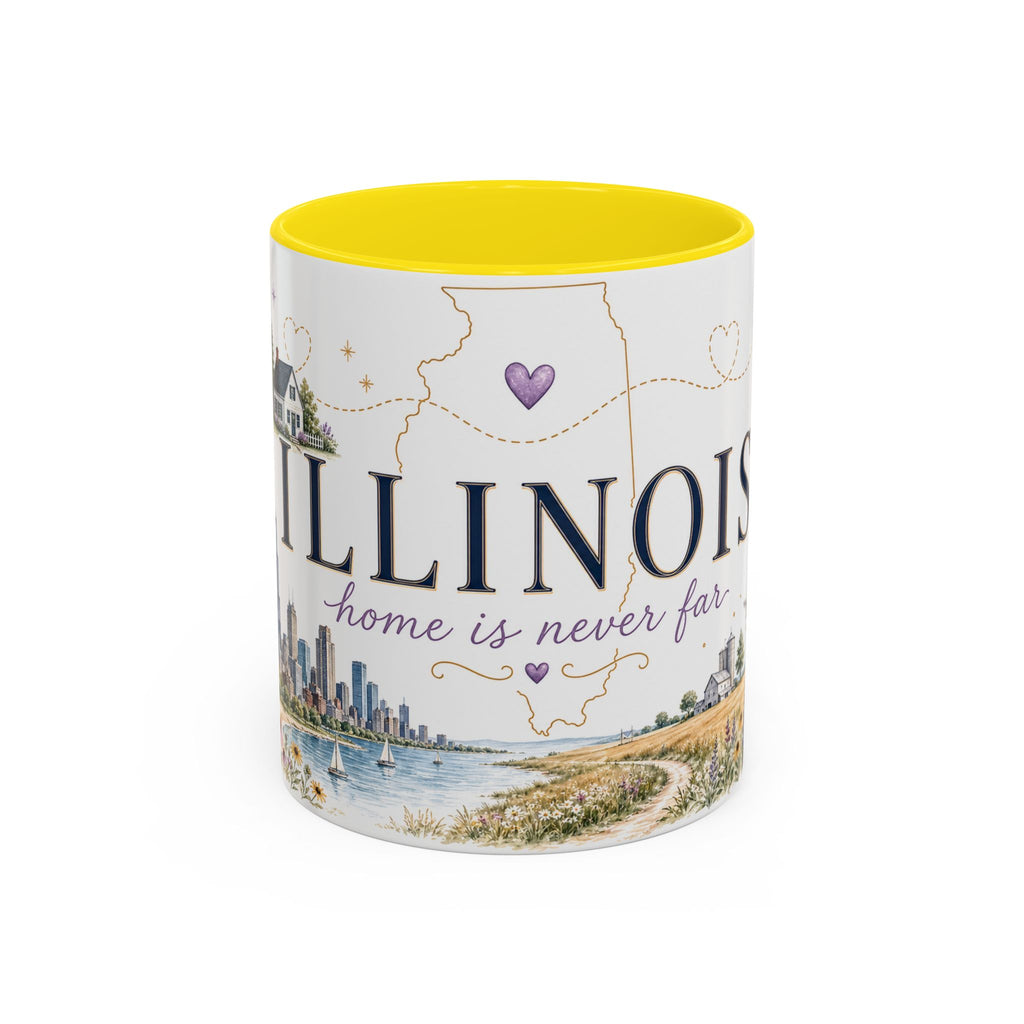 Illinois State Map Mug | Botanical Travel Sketch, Moving Away Gift (11oz 15oz)