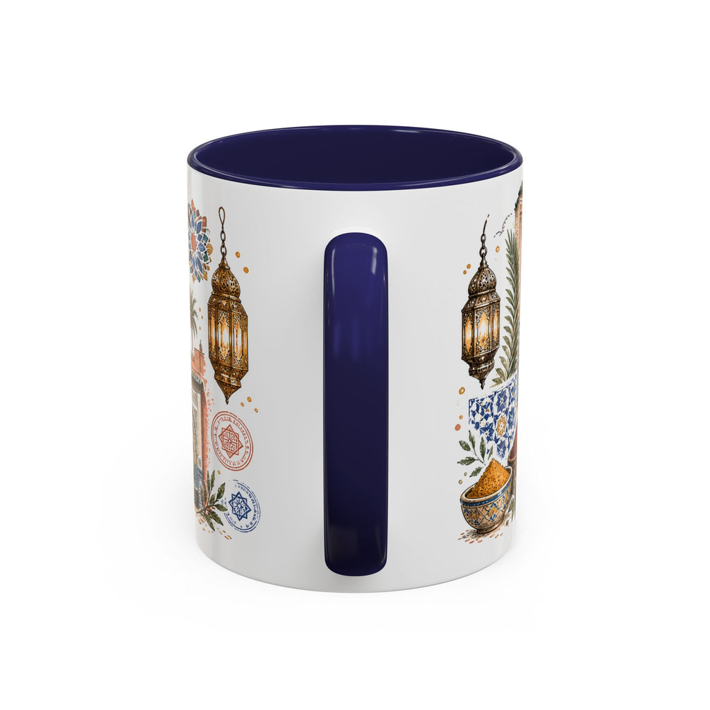 Marrakech Medina Coffee Mug | Travel Destination Souvenir Gift | Accent Color Ceramic 11oz 15oz