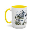 Swiss Alps Coffee Mug | Travel Destination Souvenir Gift | Accent Color Ceramic 11oz 15oz