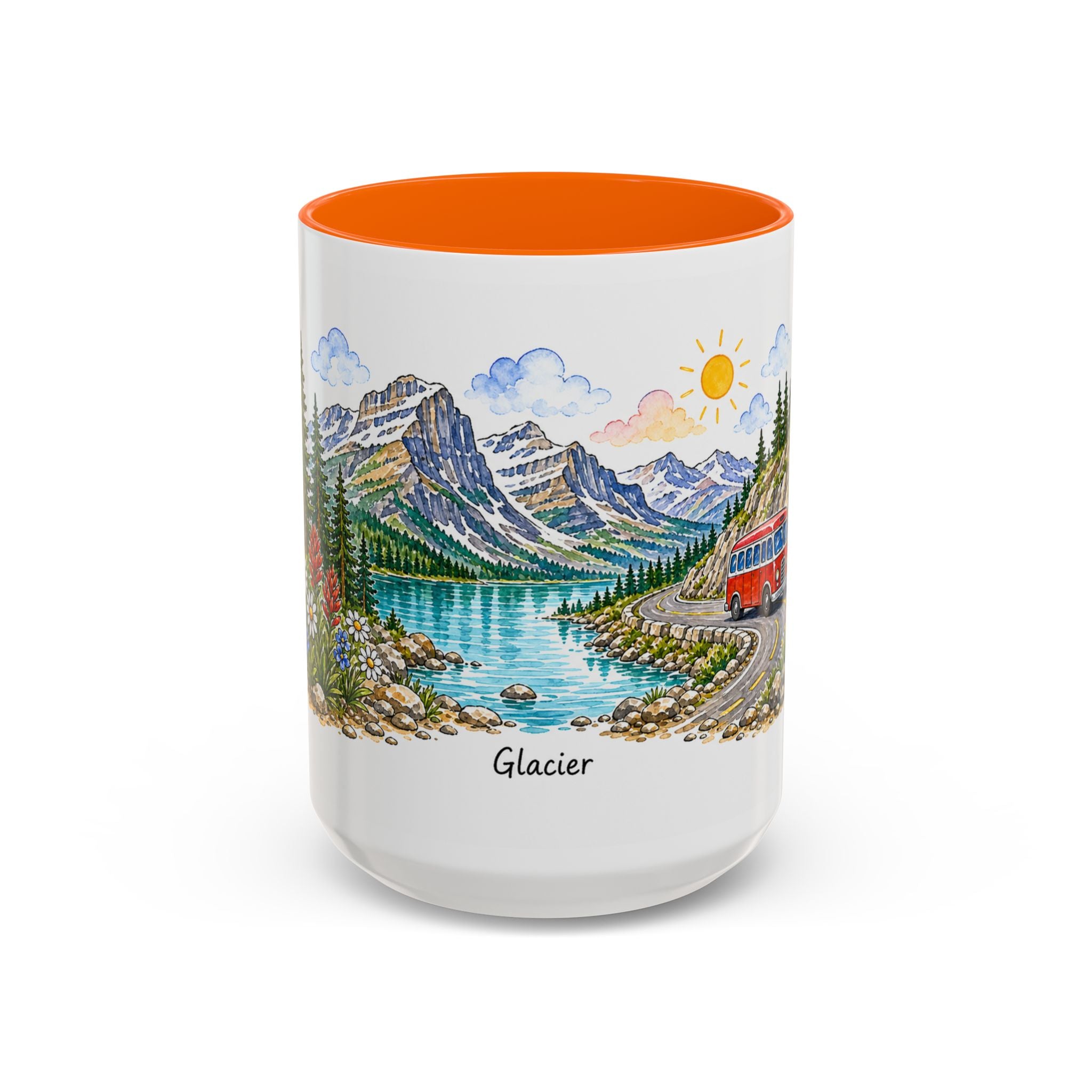 Glacier National Park Mug | US Travel Souvenir Accent Coffee Mug | 11oz 15oz Ceramic Cup