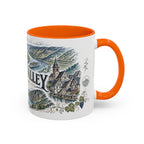 Rhine Valley Mug, Germany Travel Souvenir, Bucket List Gift, Accent Ceramic Coffee Mug 11oz 15oz