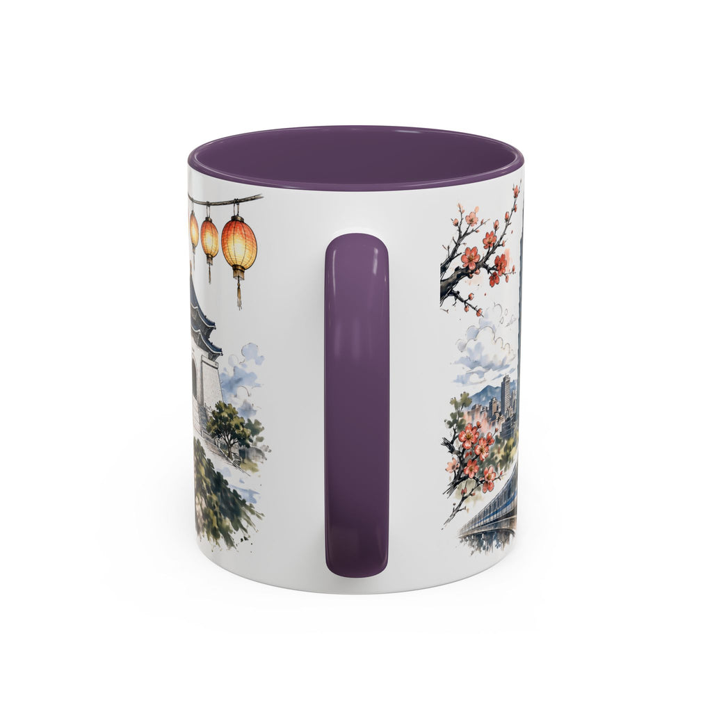 Taipei Coffee Mug | Taiwan Travel Souvenir | Vintage Illustrated City Gift | 11 oz 15 oz Accent Mug