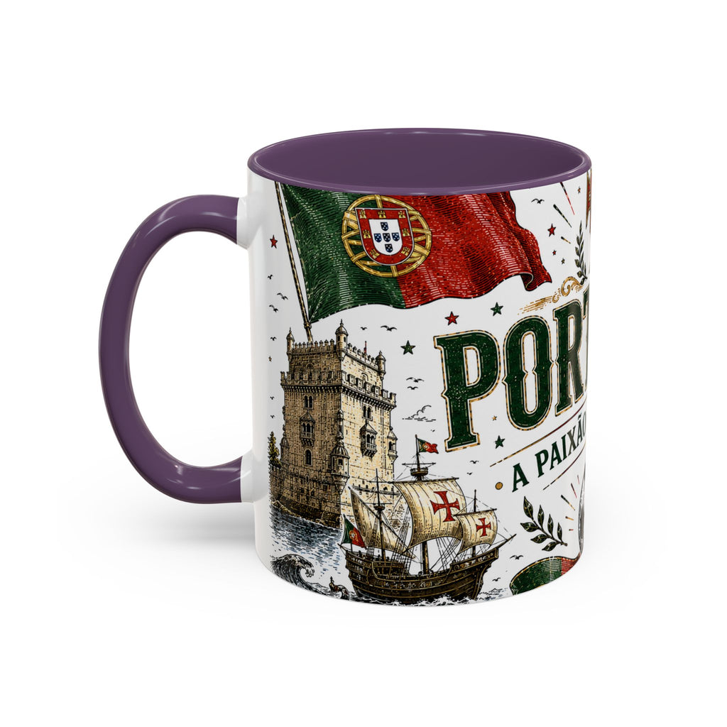 Portugal Soccer Coffee Mug | World Cup Fan Gift | Accent Color Ceramic 11oz 15oz Match Day Cup