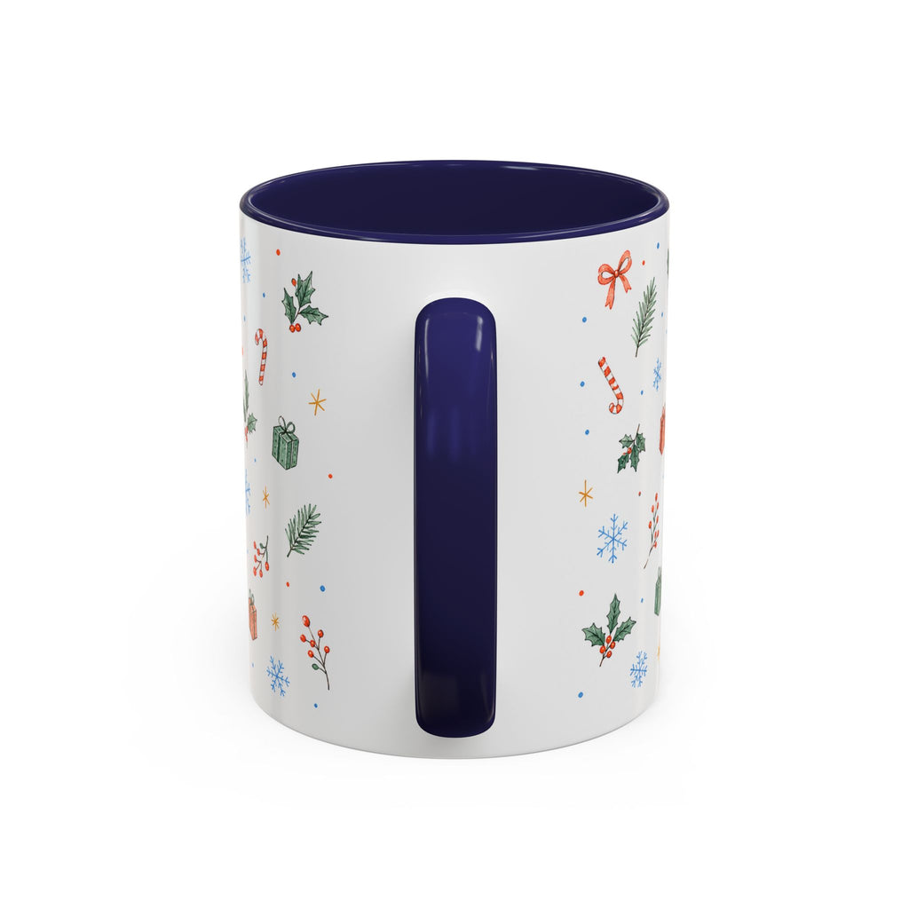 Christmas Candle Mug | Holly Wreath Watercolor Holiday Gift | Accent Cup 11oz 15oz