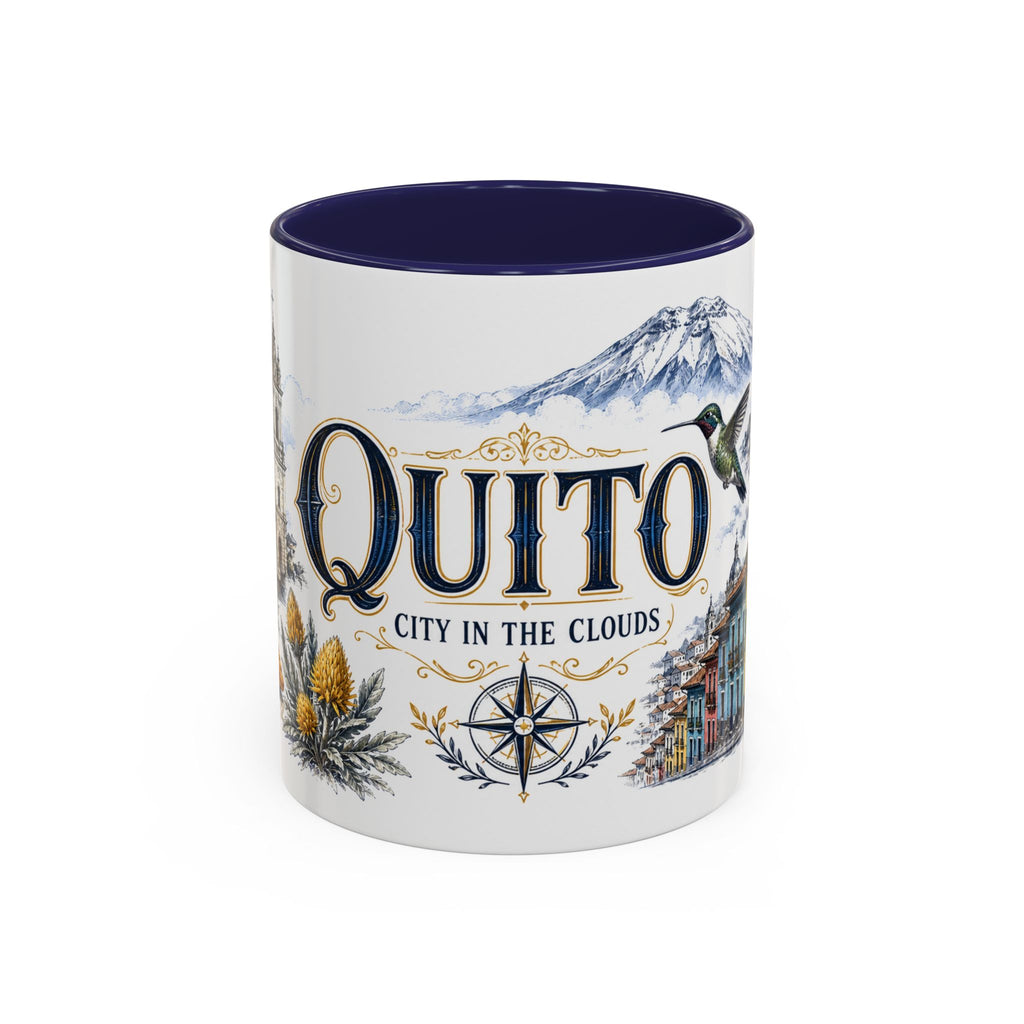 Quito Coffee Mug | Ecuador Travel Souvenir | Vintage Illustrated City Gift | 11 oz 15 oz Accent Mug
