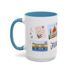 Florence Coffee Mug | Postage Stamp Collage Mug | Travel Souvenir Accent Cup 11oz 15oz