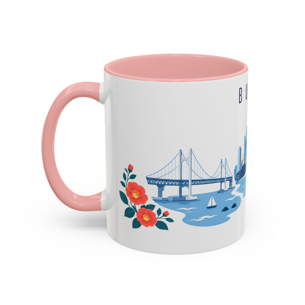 Busan Coffee Mug | South Korea Travel Souvenir | Porcelain Decal City Gift | 11oz 15oz Accent Mug