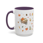 Thanksgiving Mug | Country Harvest Watercolor Gift | Pumpkin Scarecrow Accent Cup 11oz 15oz