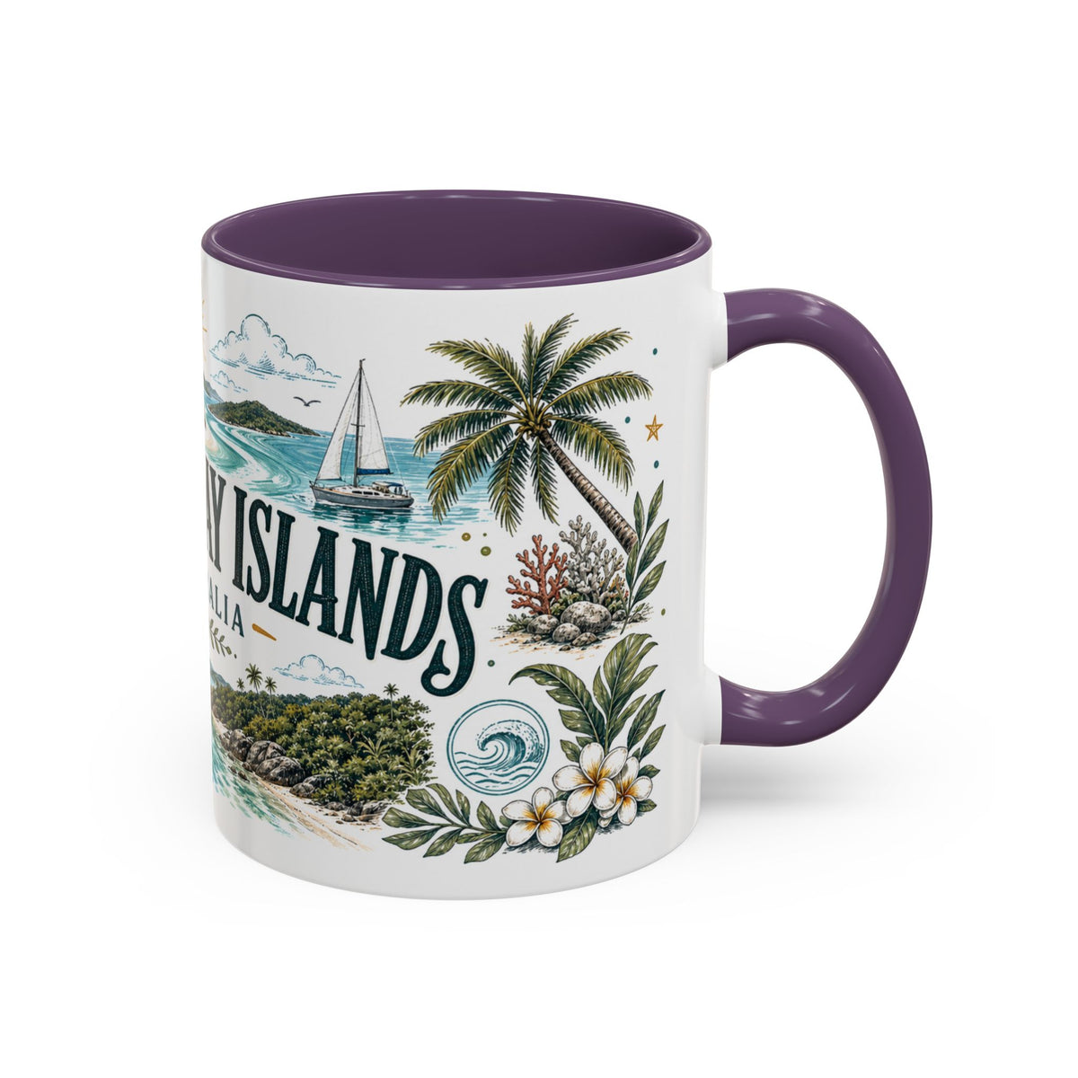 Whitsunday Islands Mug, Australia Travel Souvenir, Bucket List Gift, Accent Ceramic Coffee Mug 11oz 15oz
