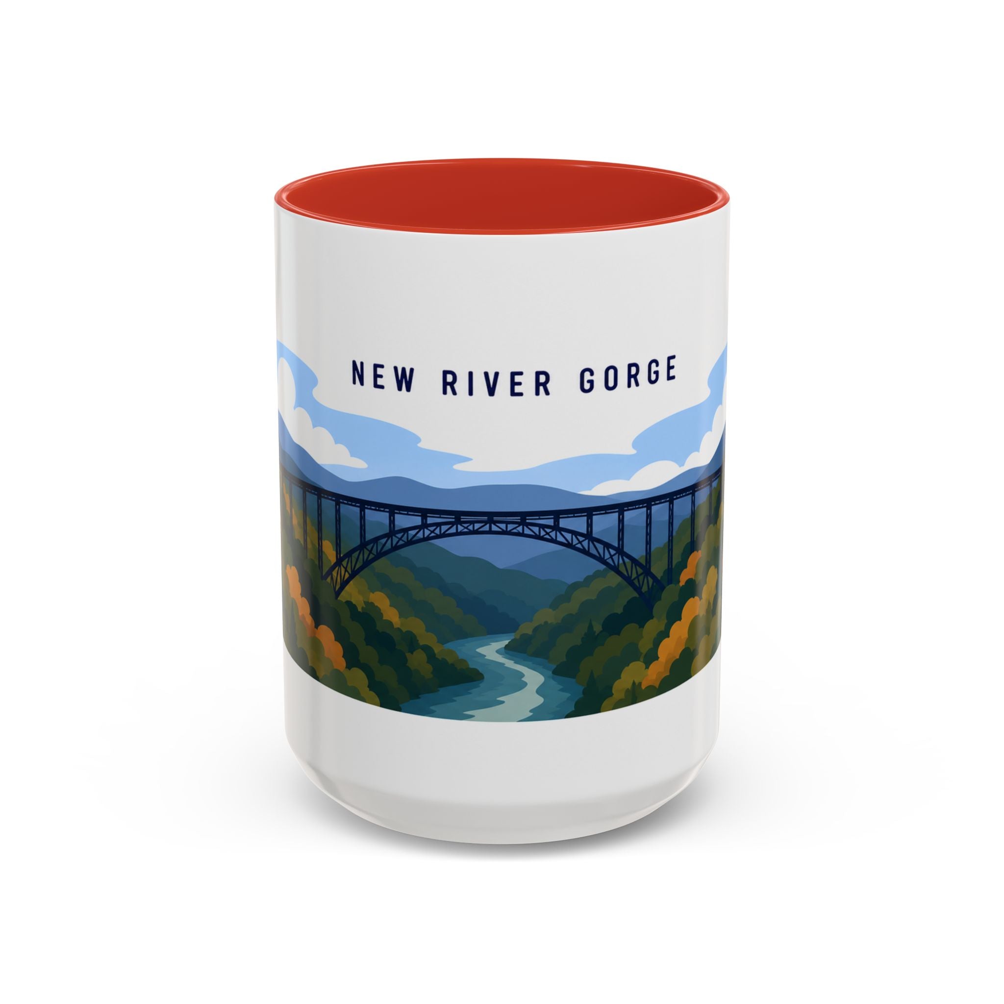 New River Gorge National Park and Preserve Coffee Mug | Solid Color Block Park Souvenir | 11oz 15oz Accent Mug