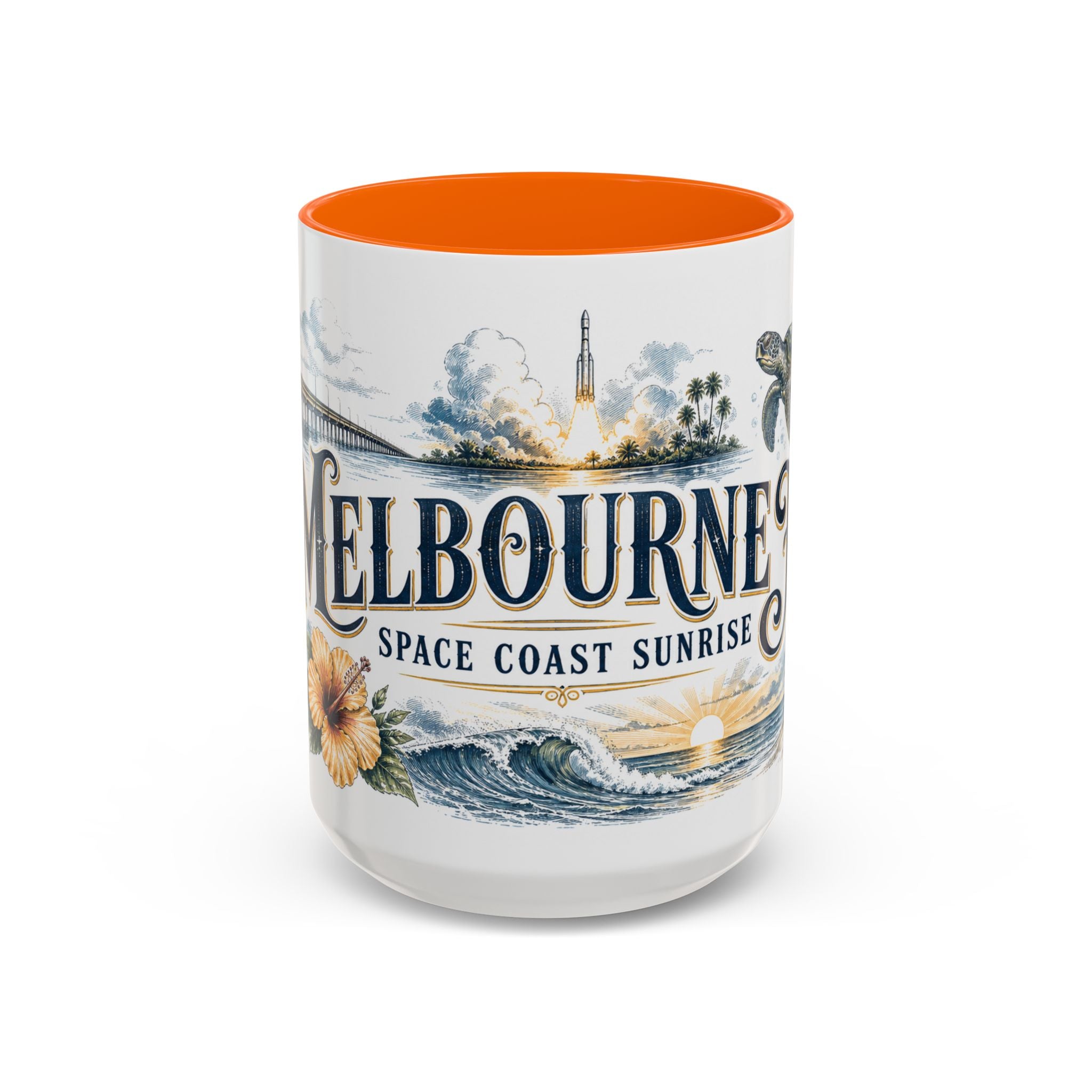 Melbourne FL Coffee Mug | United States Travel Souvenir | Vintage Illustrated City Gift | 11 oz 15 oz Accent Mug