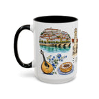 Coimbra Illustrated Travel Mug | City Souvenir Accent Coffee Mug | 11oz 15oz Ceramic Cup
