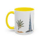 Dubai Coffee Mug | United Arab Emirates Travel Souvenir | Porcelain Decal City Gift | 11oz 15oz Accent Mug