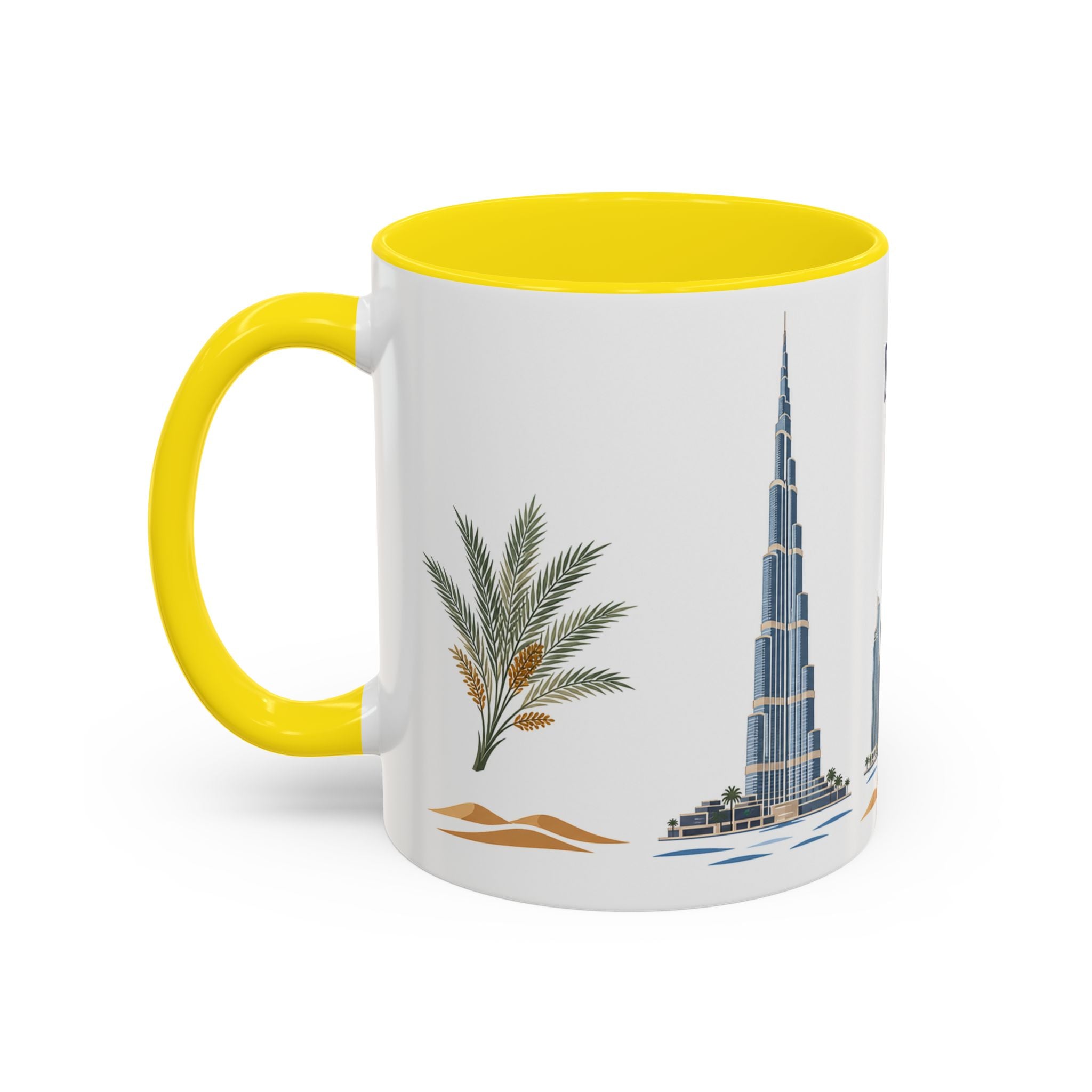 Dubai Coffee Mug | United Arab Emirates Travel Souvenir | Porcelain Decal City Gift | 11oz 15oz Accent Mug