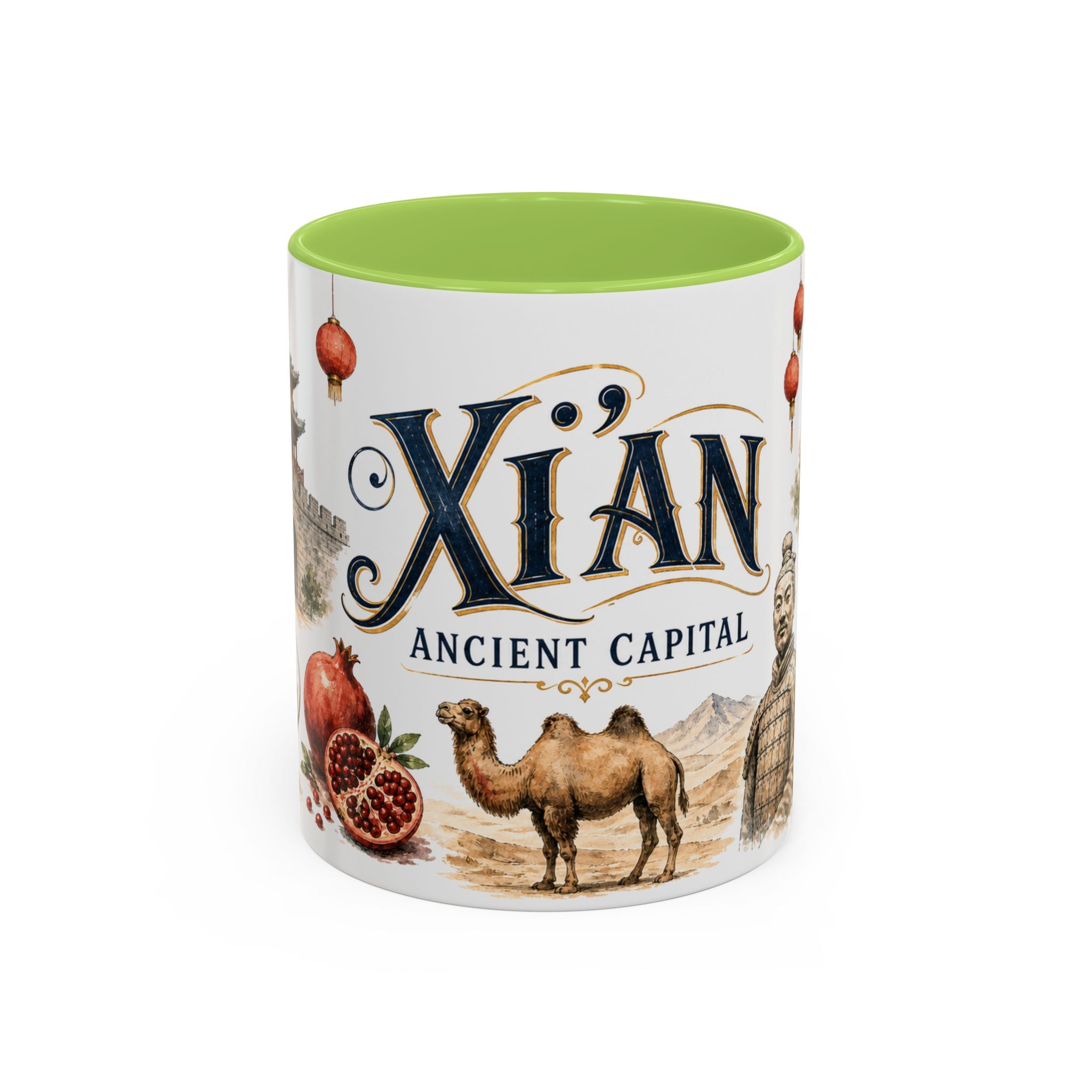 Xi'an Coffee Mug | China Travel Souvenir | Vintage Illustrated City Gift | 11 oz 15 oz Accent Mug