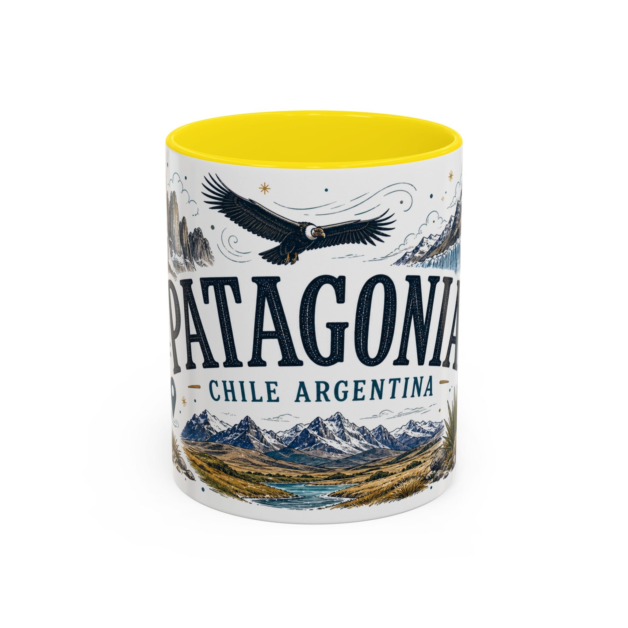 Patagonia Coffee Mug | Travel Destination Souvenir Gift | Accent Color Ceramic 11oz 15oz