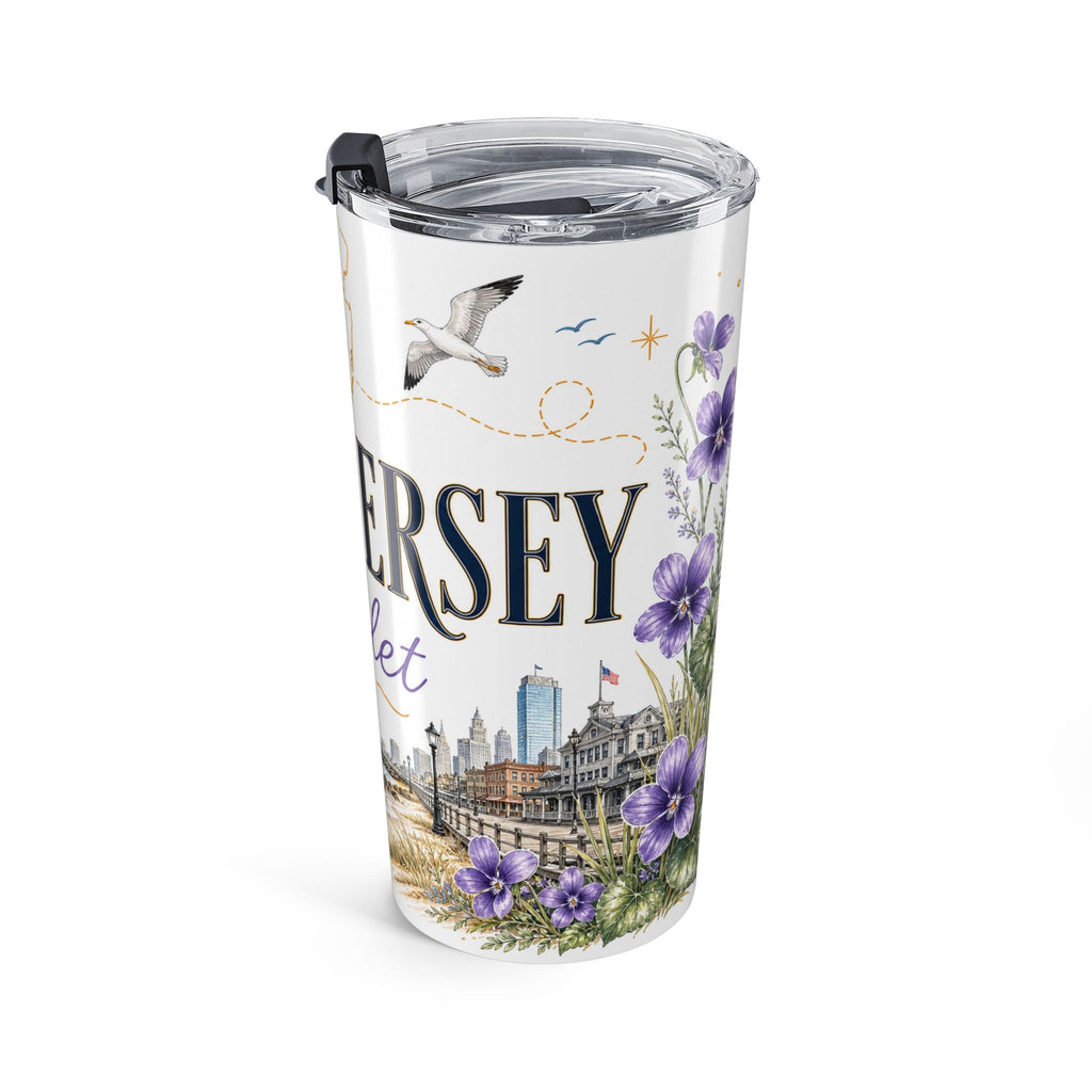 New Jersey State Flower 20oz Tumbler | Violet Botanical State Flower Gift | Insulated Stainless Steel Travel Cup