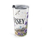 New Jersey State Flower 20oz Tumbler | Violet Botanical State Flower Gift | Insulated Stainless Steel Travel Cup