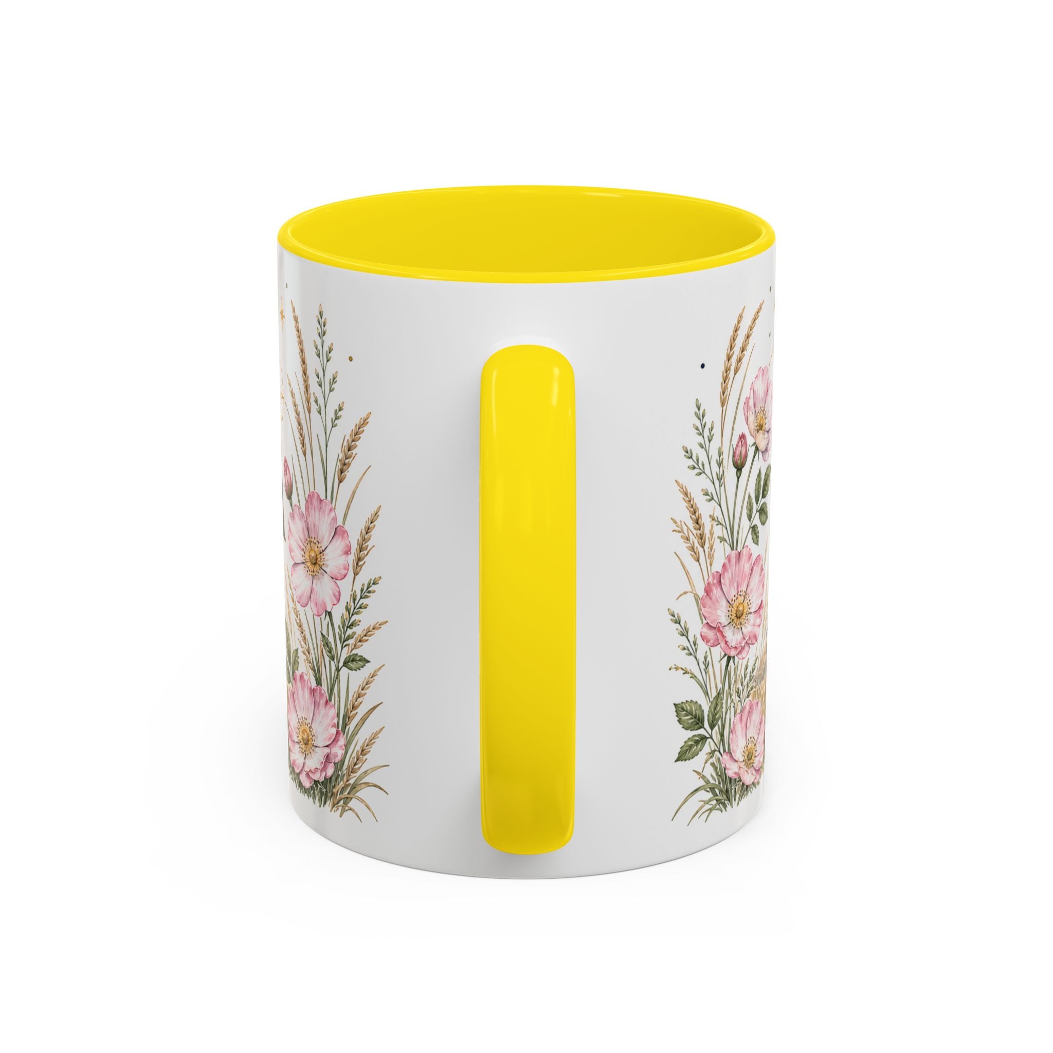 North Dakota State Map Mug | Prairie Rose Botanical Accent Coffee Cup