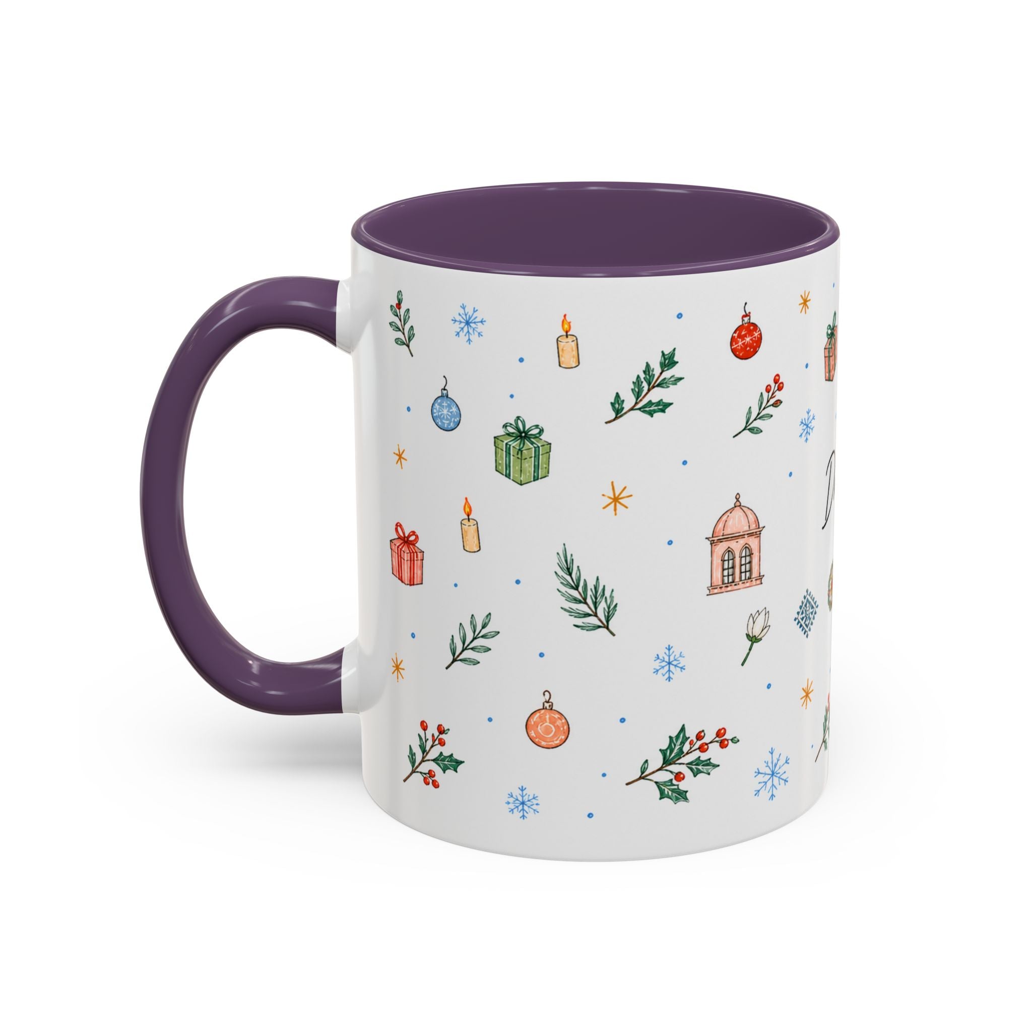 Dhaka Christmas Mug | Watercolor Travel Souvenir | Holiday Gift | Accent Ceramic Coffee Cup 11oz 15oz