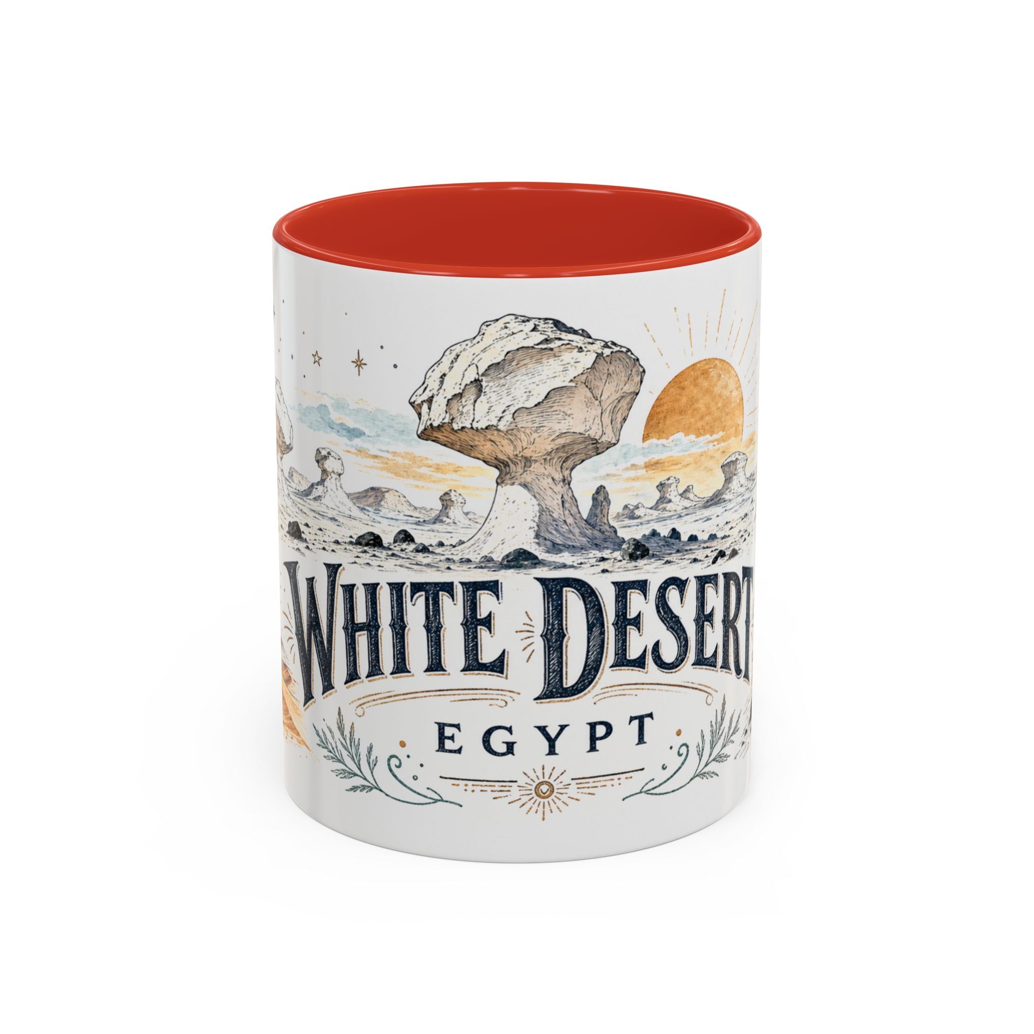 White Desert Mug, Egypt Travel Souvenir, Bucket List Gift, Accent Ceramic Coffee Mug 11oz 15oz