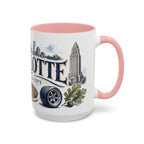 Charlotte Coffee Mug | United States Travel Souvenir | Vintage Illustrated City Gift | 11 oz 15 oz Accent Mug