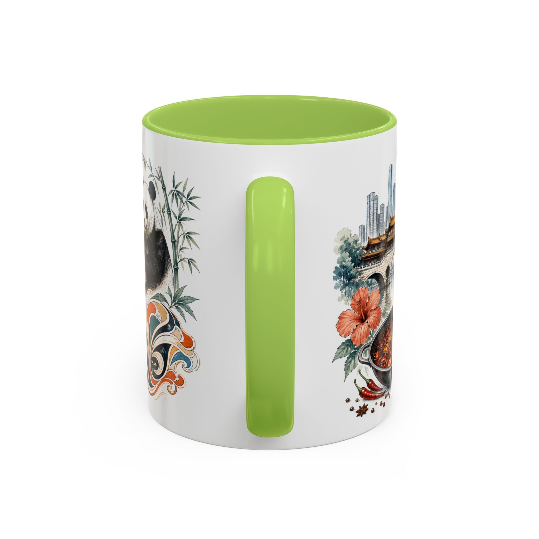 Chengdu Coffee Mug | China Travel Souvenir | Vintage Illustrated City Gift | 11 oz 15 oz Accent Mug