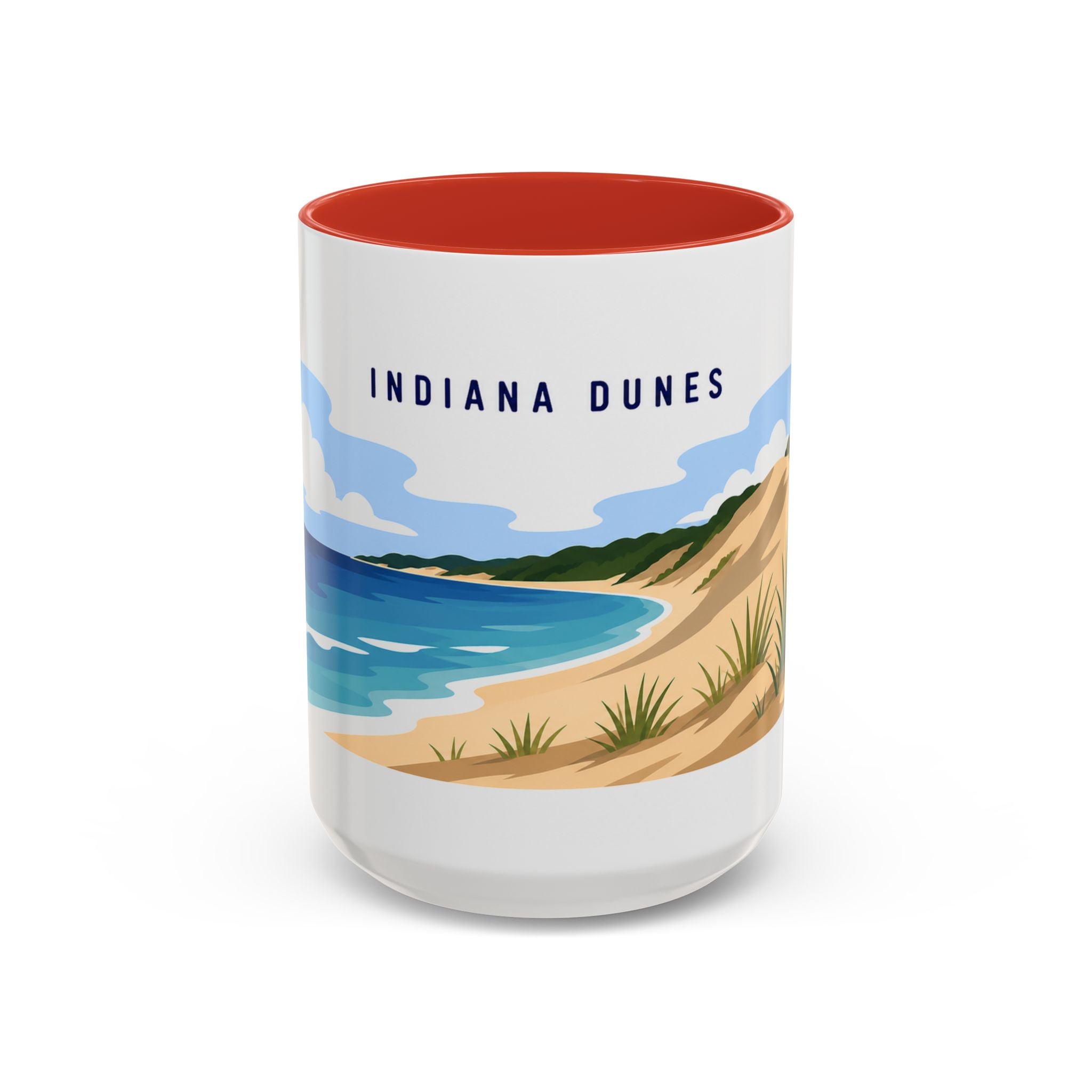 Indiana Dunes National Park Coffee Mug | Solid Color Block Park Souvenir | 11oz 15oz Accent Mug