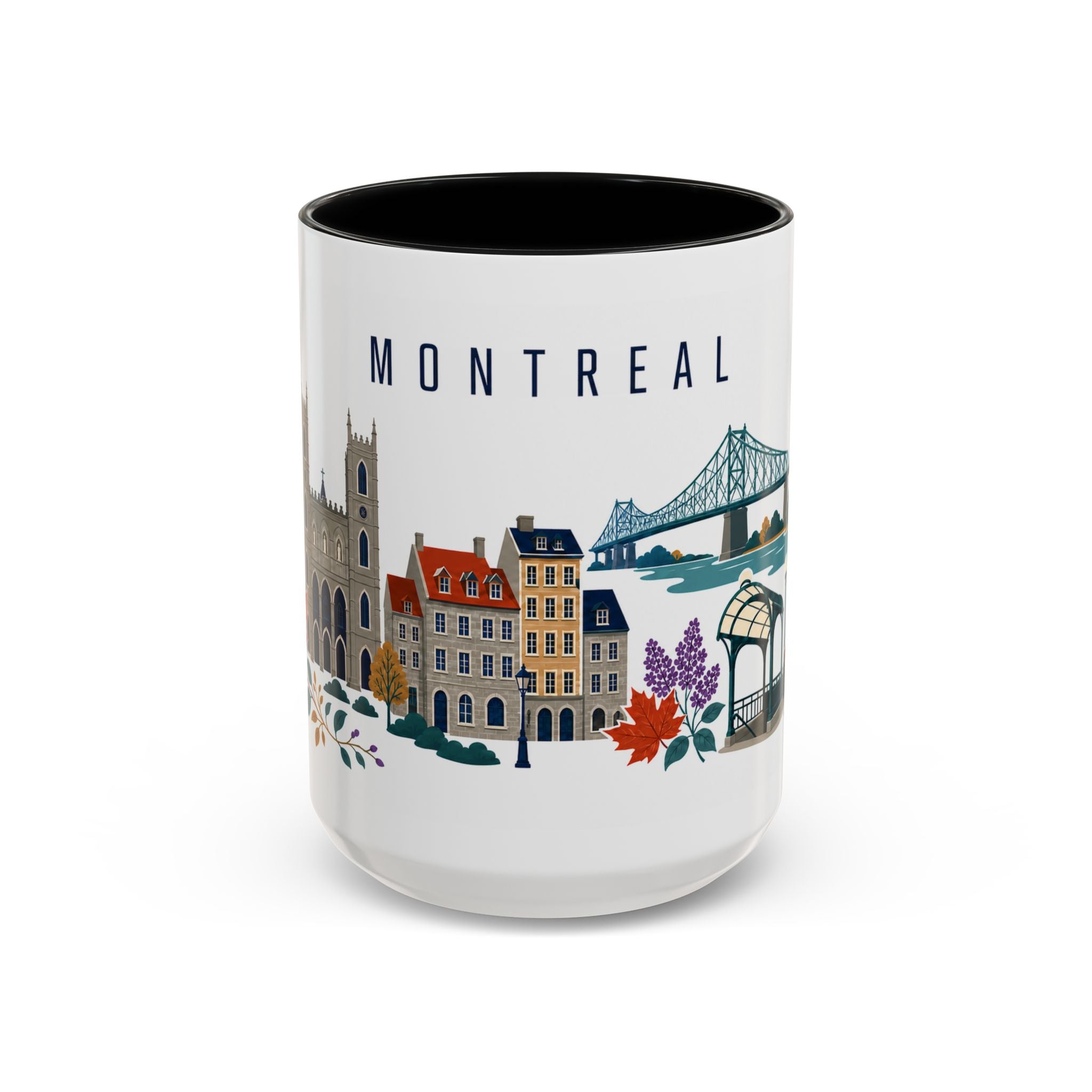 Montreal Coffee Mug | Canada Travel Souvenir | Porcelain Decal City Gift | 11oz 15oz Accent Mug