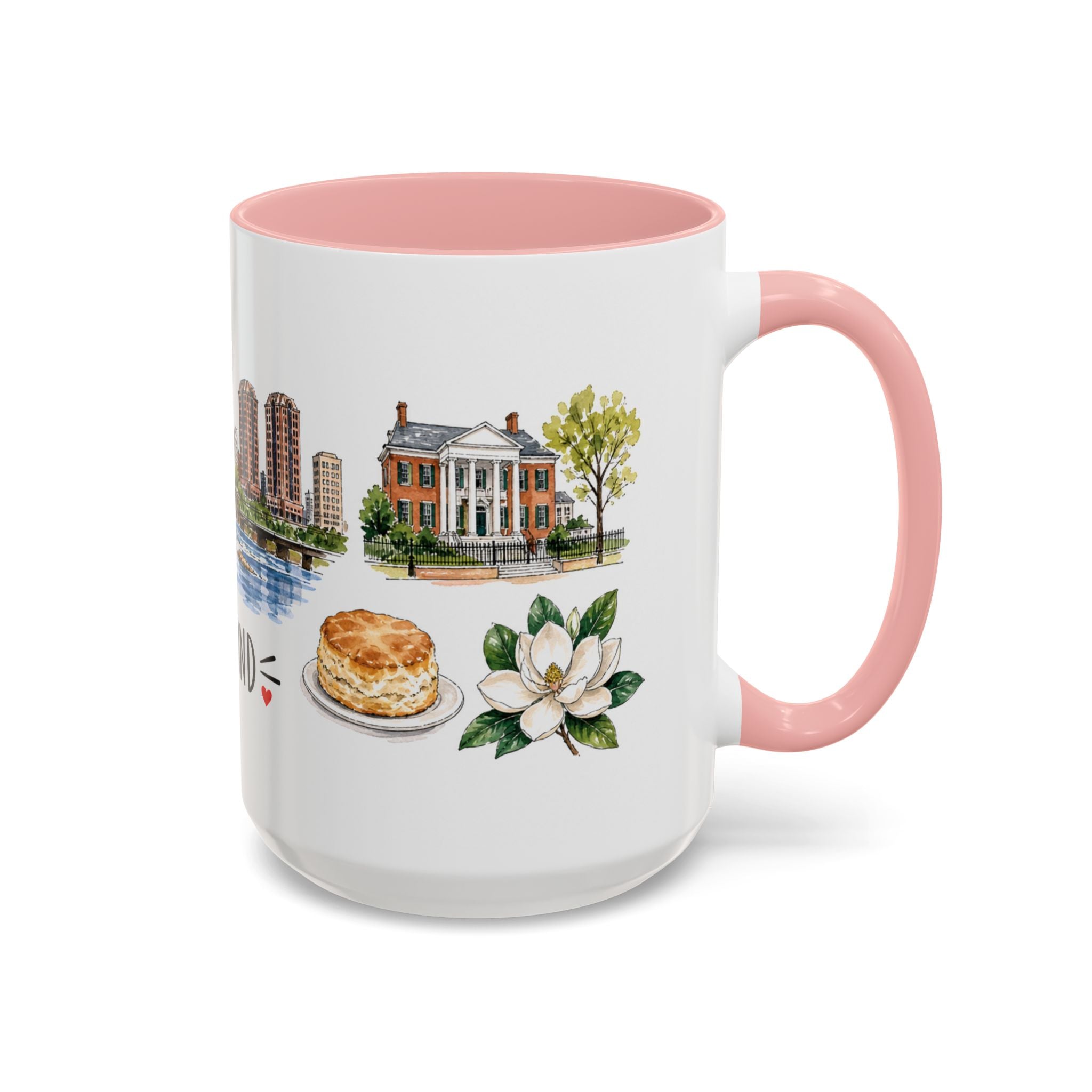 Richmond Illustrated Travel Mug | City Souvenir Accent Coffee Mug | 11oz 15oz Ceramic Cup