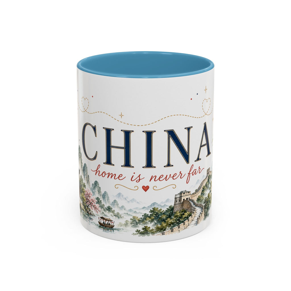 China Home Country Mug | Moving Away Gift | Long Distance Friendship | 11 oz 15 oz Accent Mug