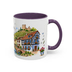 Kaysersberg Illustrated Travel Mug | France Souvenir Accent Coffee Mug | 11oz 15oz Ceramic Cup