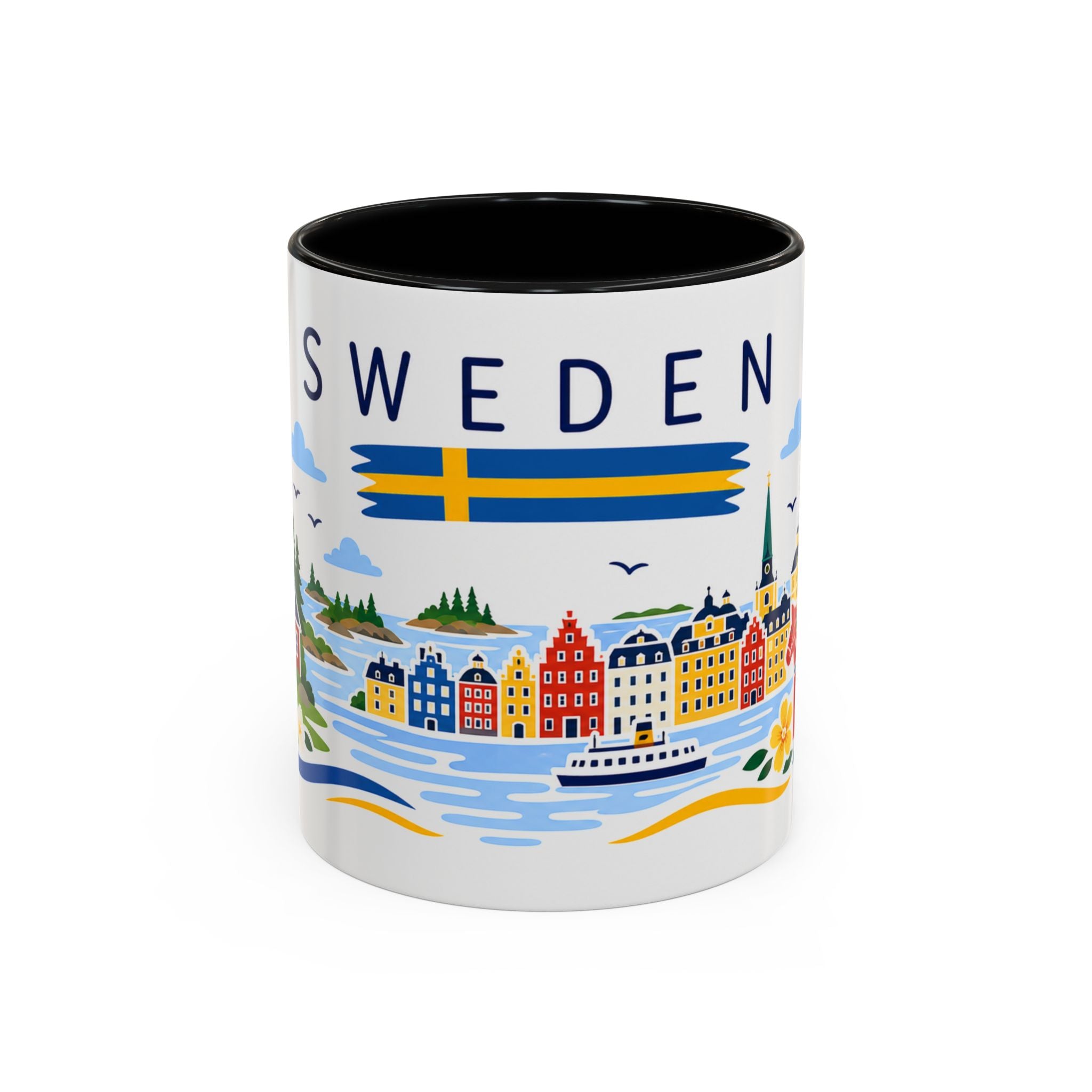 Sweden Coffee Mug | Travel Souvenir Accent Mug | Country Gift Ceramic Cup 11oz 15oz
