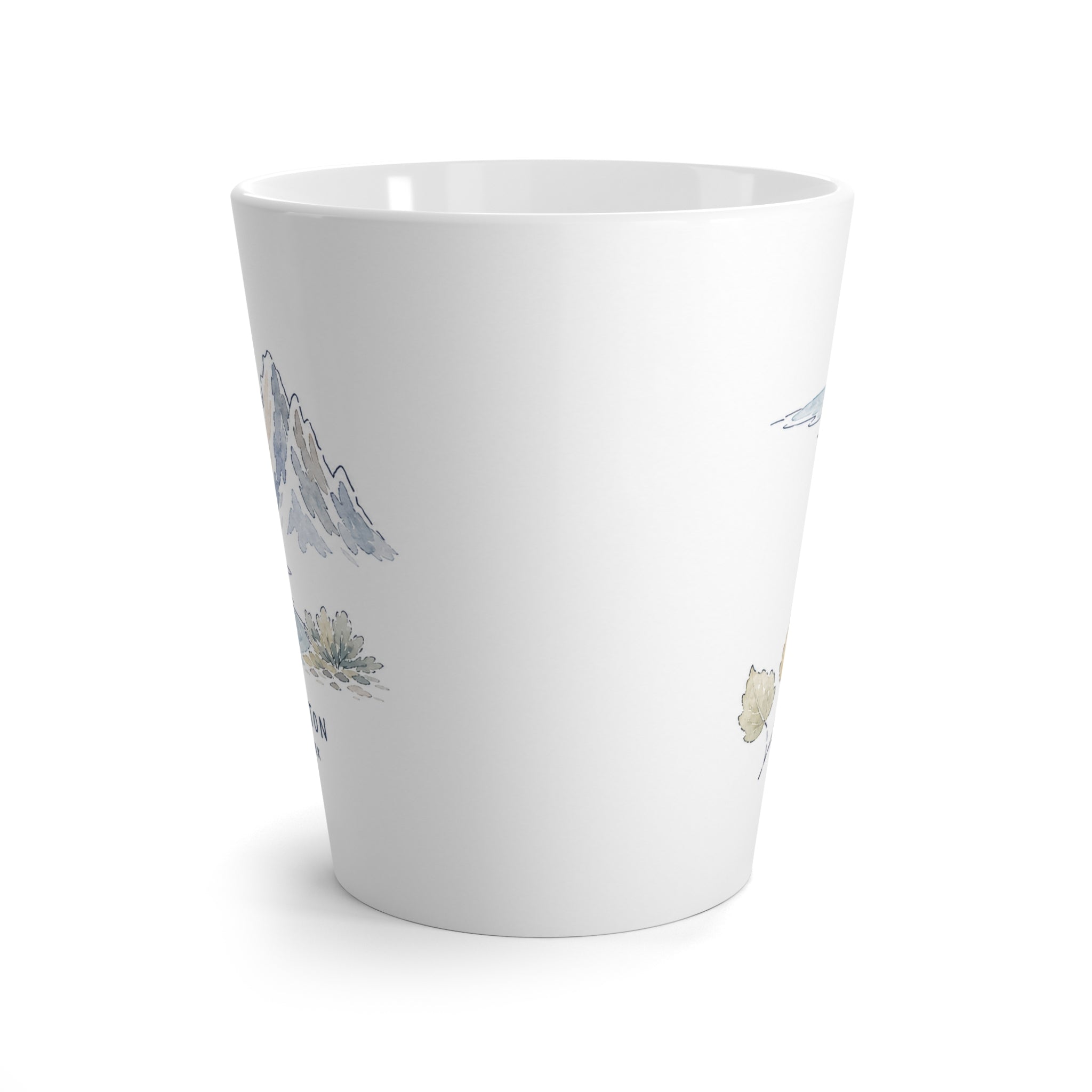 Grand Teton National Park Latte Mug | Pastel Watercolor Nature Coffee Cup | 12 oz Travel Souvenir Gift