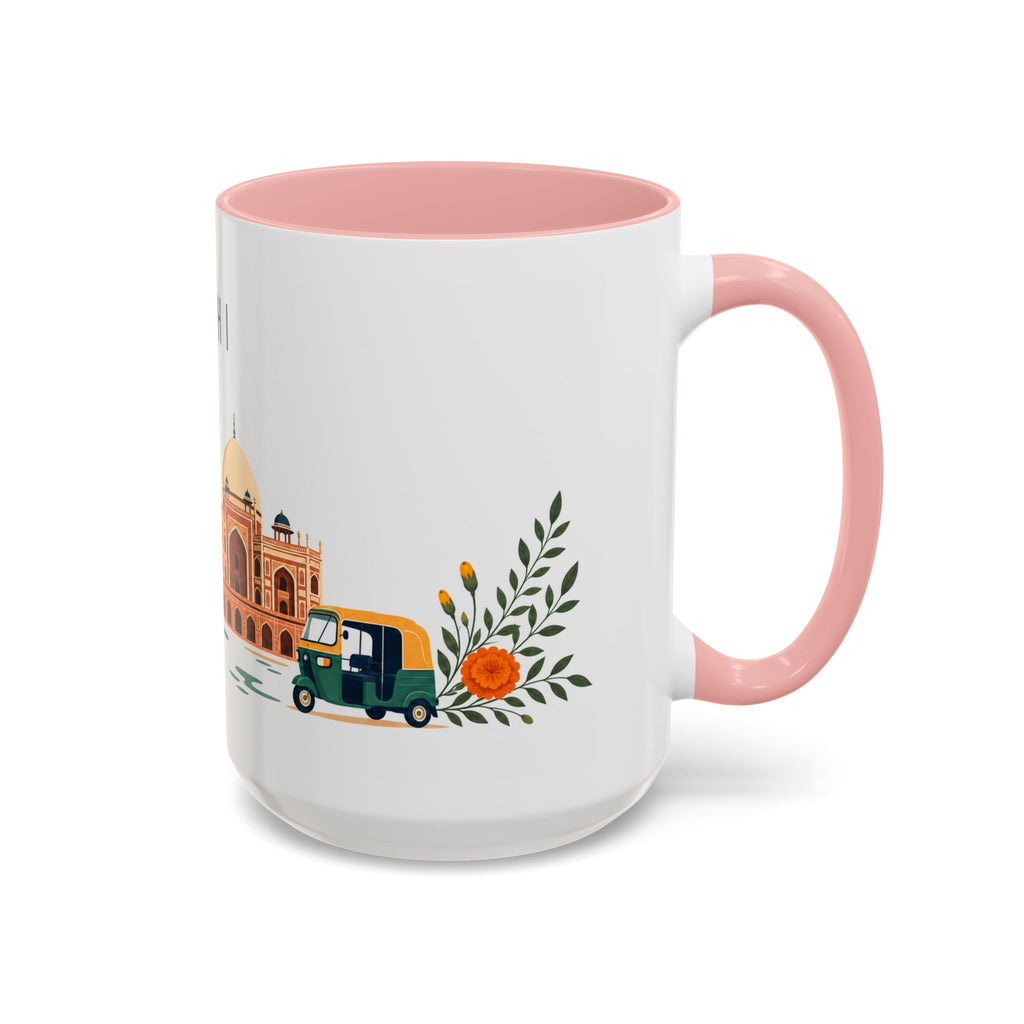 Delhi Coffee Mug | India Travel Souvenir | Porcelain Decal City Gift | 11oz 15oz Accent Mug