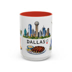 Dallas Illustrated Travel Mug | City Souvenir Accent Coffee Mug | 11oz 15oz Ceramic Cup