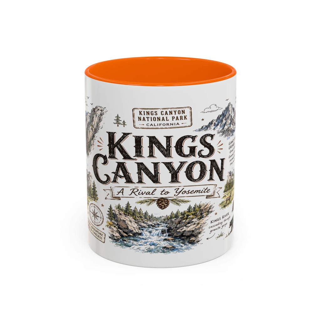 Kings Canyon National Park Coffee Mug | California Sierra Nevada Sequoia Gift | Accent Color Ceramic 11oz 15oz