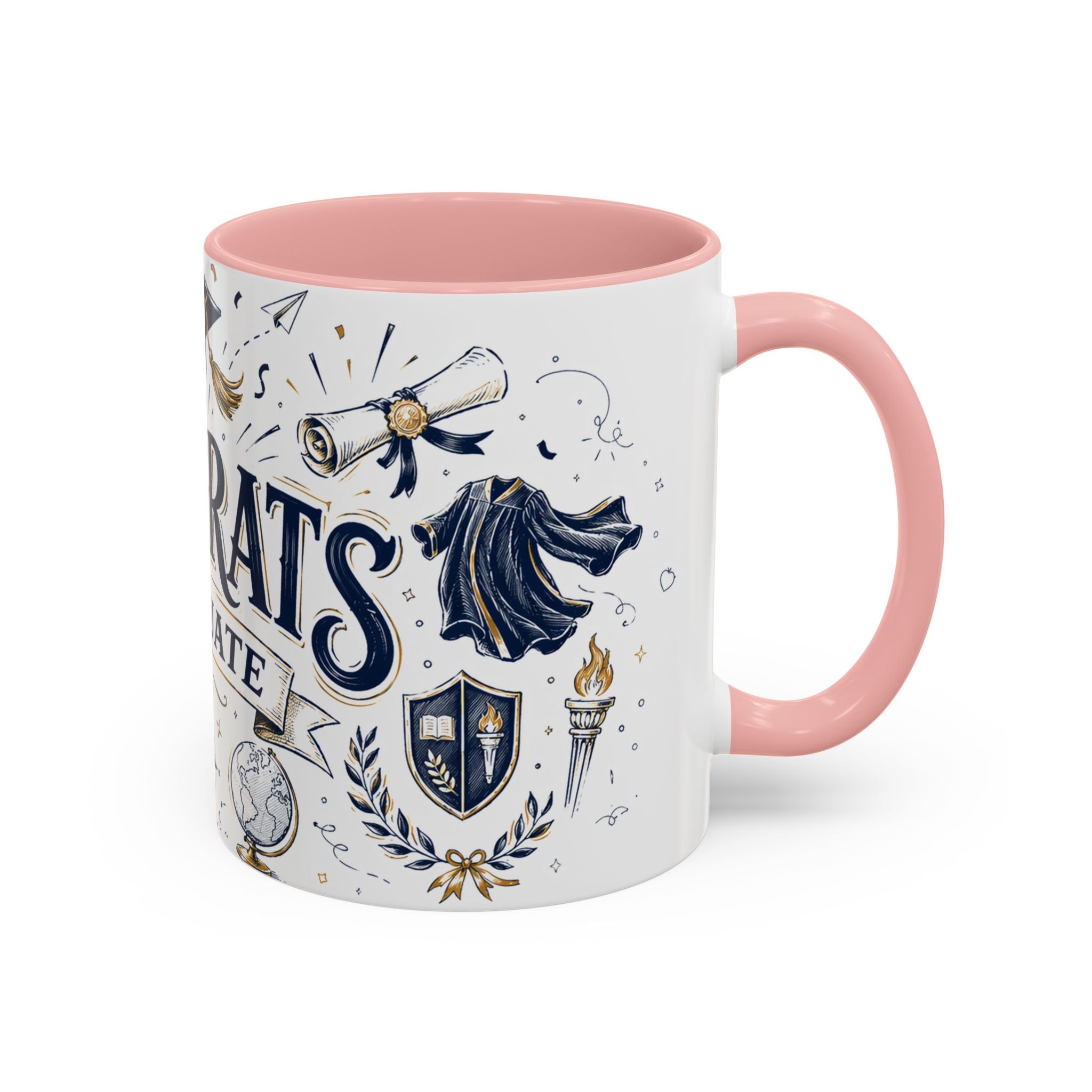 Congrats Graduate Coffee Mug | Class of 2026 Graduation Gift | Accent Color Ceramic 11oz 15oz