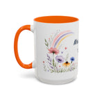 Personalized Kindergarten Teacher Mug | Custom Name Wildflower Rainbow Cup | Back to School Gift