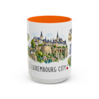 Luxembourg City Illustrated Travel Mug | City Souvenir Accent Coffee Mug | 11oz 15oz Ceramic Cup