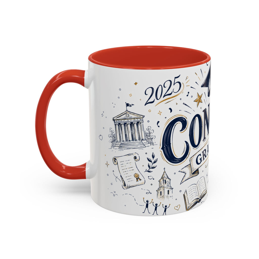 Congrats Graduate Coffee Mug | Class of 2026 Graduation Gift | Accent Color Ceramic 11oz 15oz
