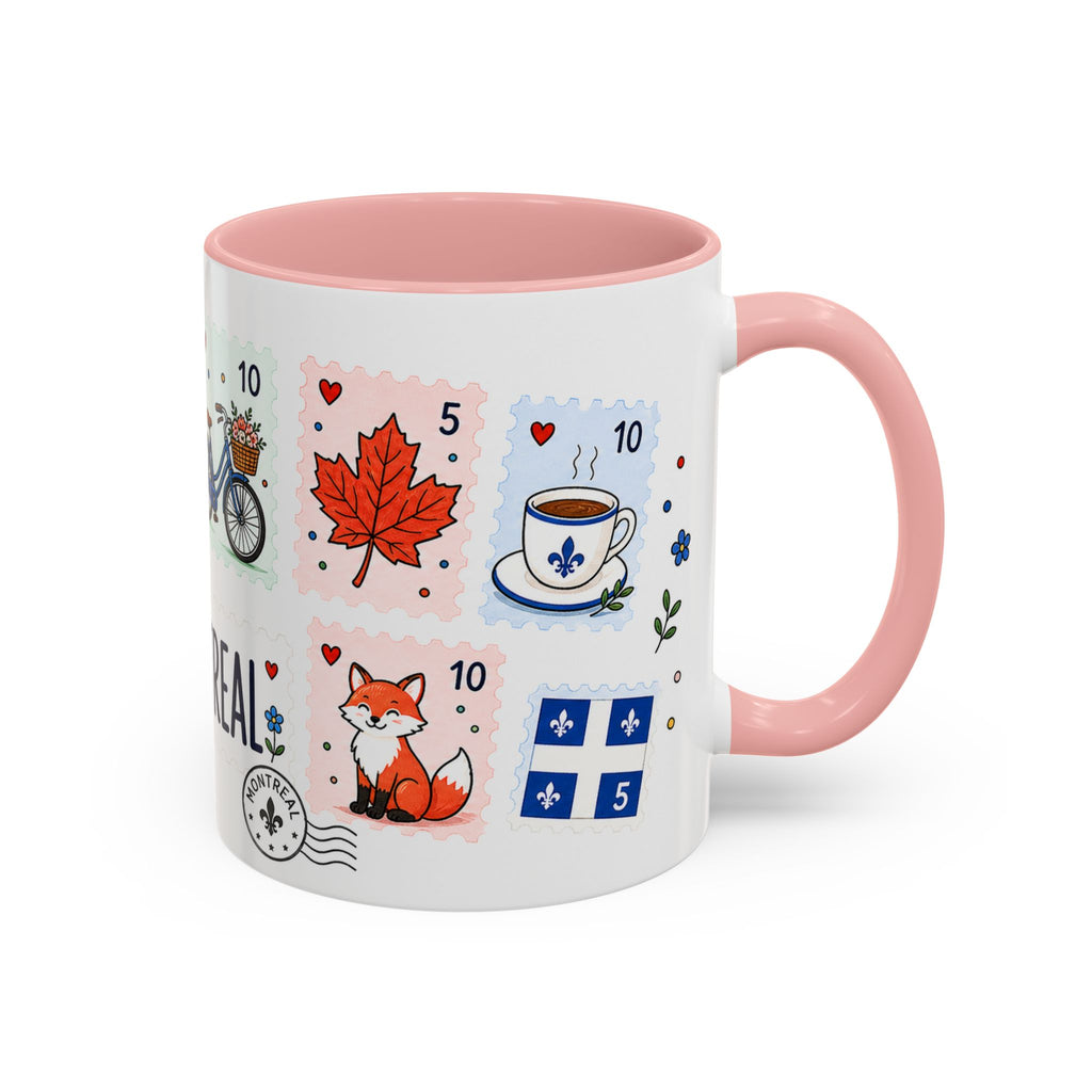 Montreal Coffee Mug | Postage Stamp Collage Mug | Travel Souvenir Accent Cup 11oz 15oz