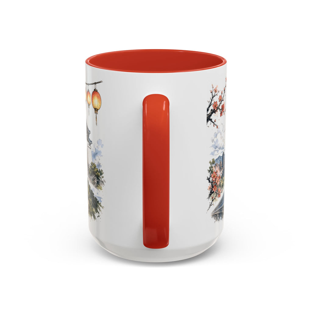 Taipei Coffee Mug | Taiwan Travel Souvenir | Vintage Illustrated City Gift | 11 oz 15 oz Accent Mug