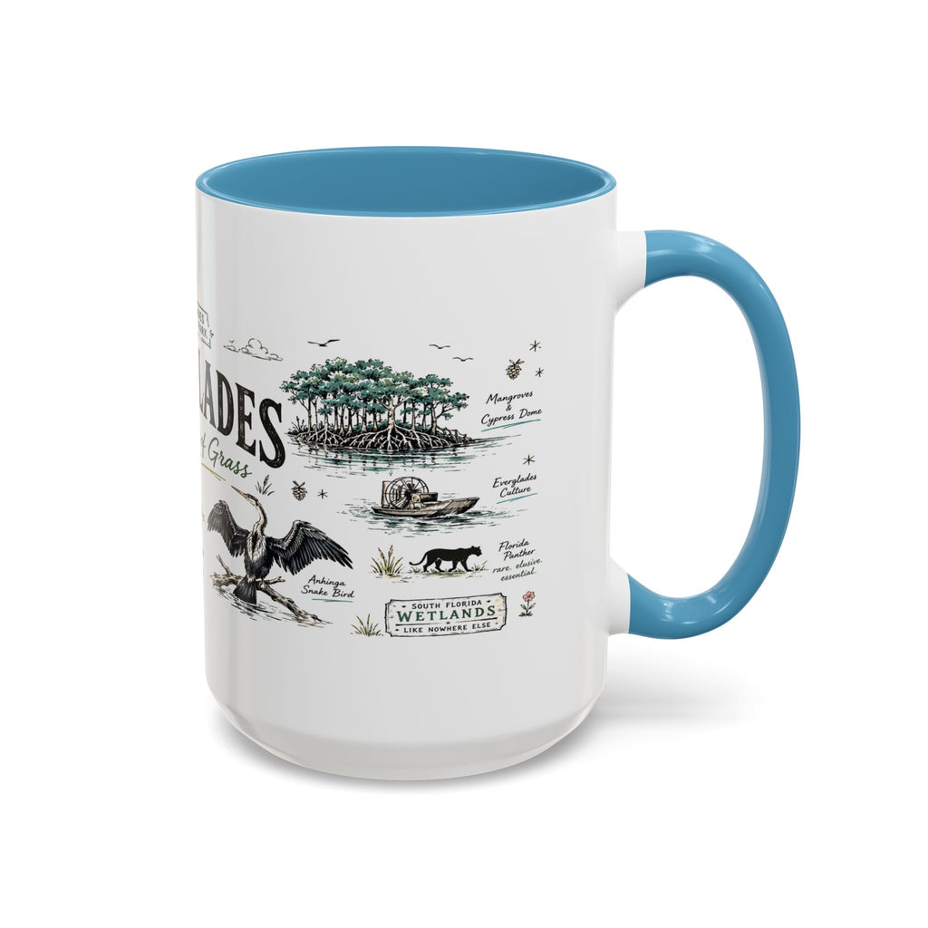 Everglades National Park Coffee Mug | Florida Wetlands Wildlife Kayak Gift | Accent Color Ceramic 11oz 15oz
