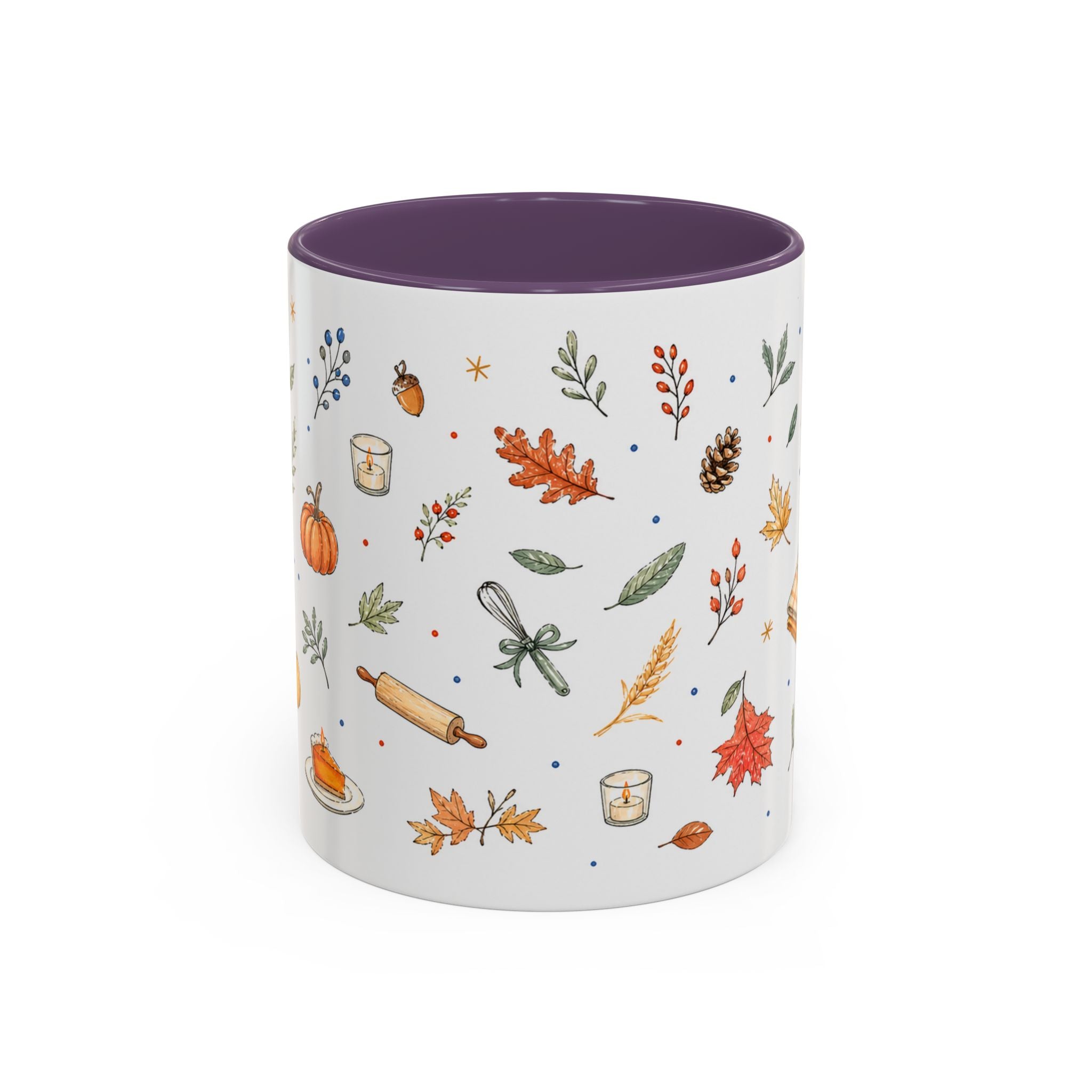 Thanksgiving Baking Mug | Watercolor Autumn Gift | Pumpkin Pie Accent Coffee Cup 11oz 15oz