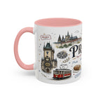 Prague Coffee Mug | Czech Republic Souvenir Travel Gift | Accent Color Ceramic 11oz 15oz