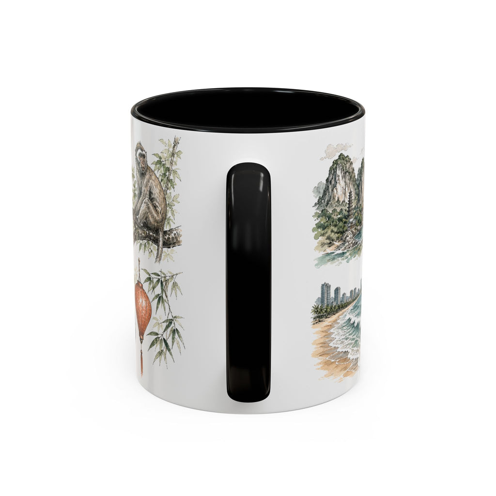 Da Nang Coffee Mug | Vietnam Travel Souvenir | Vintage Illustrated City Gift | 11 oz 15 oz Accent Mug