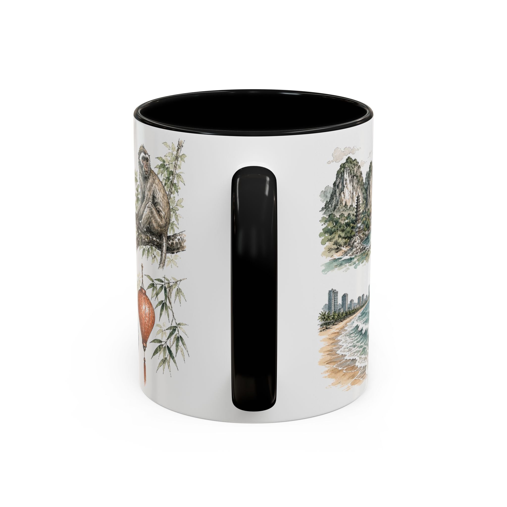 Da Nang Coffee Mug | Vietnam Travel Souvenir | Vintage Illustrated City Gift | 11 oz 15 oz Accent Mug